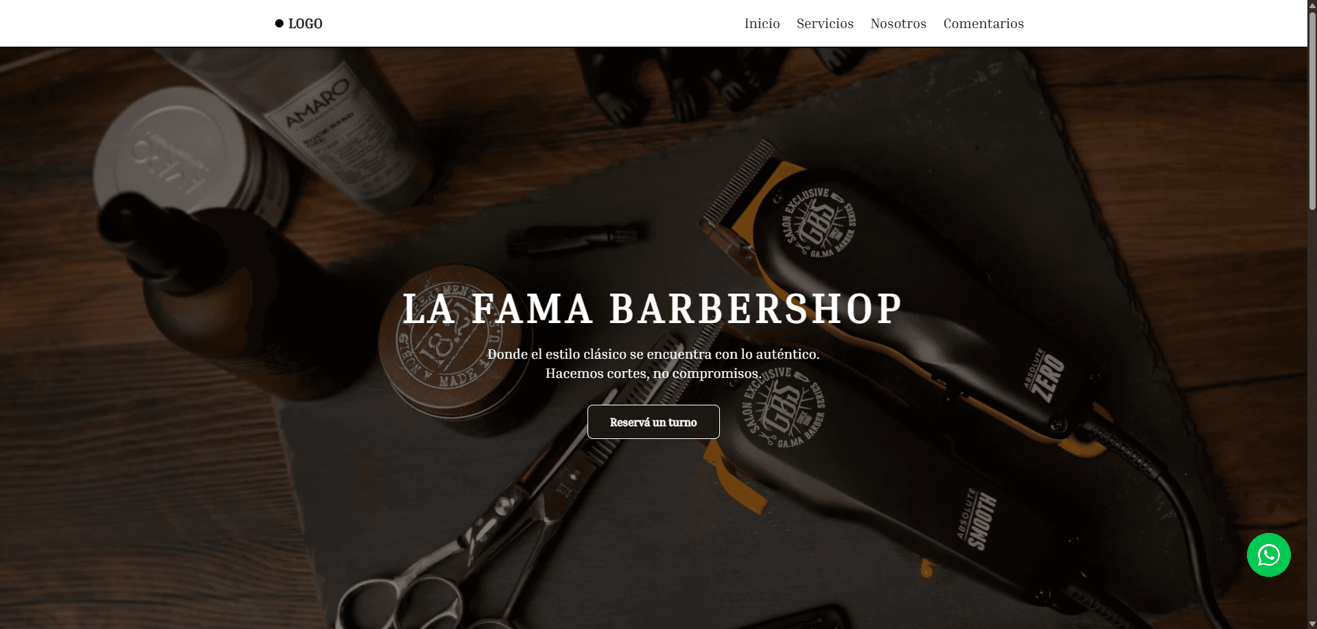 Landing Barbería - Portada